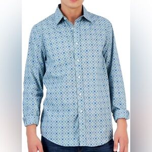 Mens Club Room Refined Woven Button Down S NWT -B5 100% Cotton